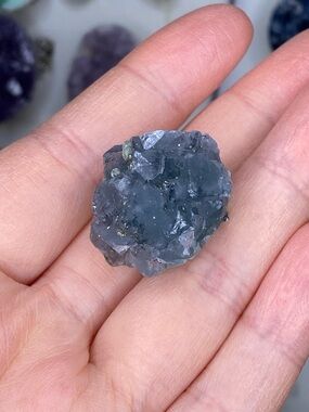 Raw Blue Fluorite Ring • Natural Geometric Crystal • Icy Blue Statement
